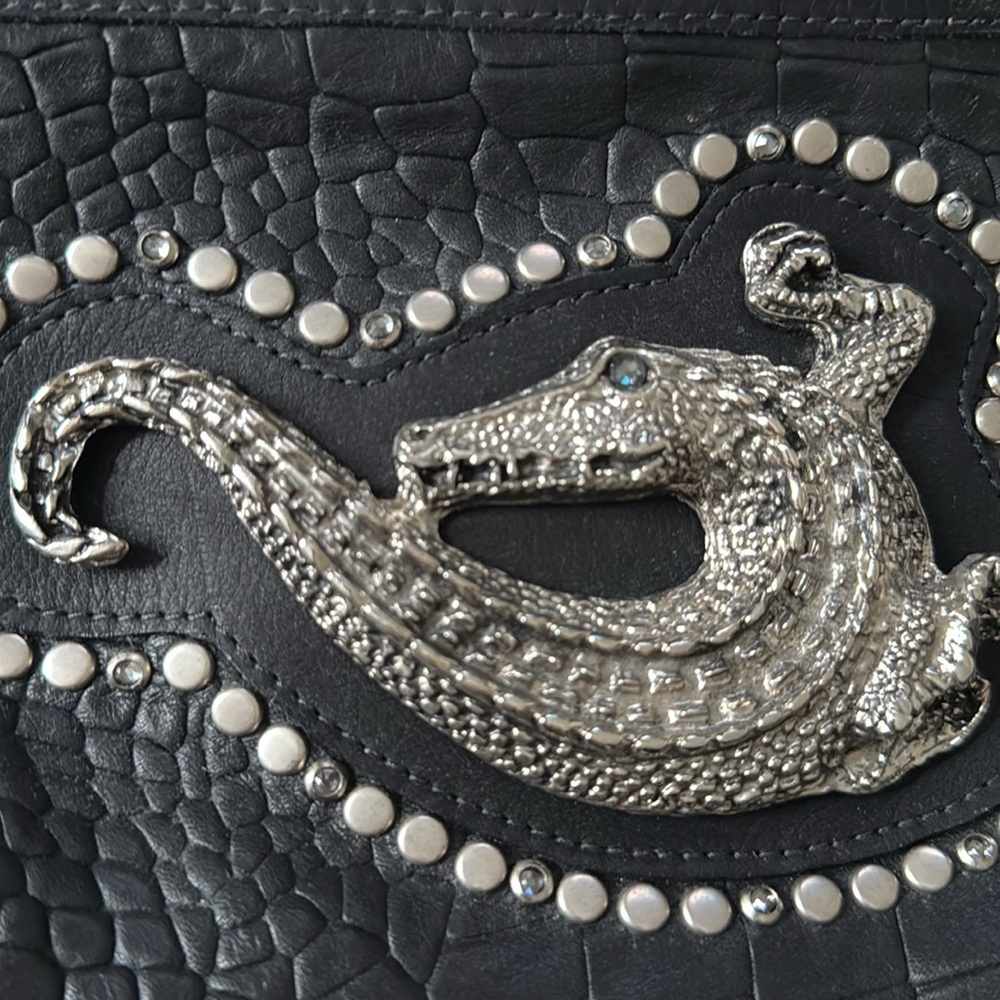 Leatherock crossbody/clutch w Alligator - Picture 3 of 4